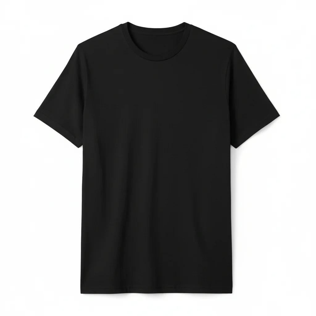 ベーシック ブラック クルーネックTシャツ