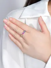 カラフルなサファイアのリング【925純銀製・18Kホワイトゴールドコーティング・精巧なデザイン】