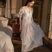 透け感のあるフレンチスタイルのキャミソールワンピース【プリンセス風・夏用・女性用】