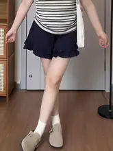 大きいサイズのワイドレッグショートパンツ【高腰・フリルデザイン・フィット】