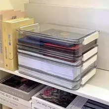 A4デスク用ファイルボックス【透明プラスチック・整理用】