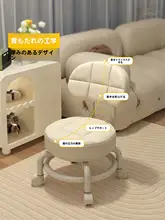 キャスター付き小型スツール【家庭用・子供用・背もたれ付き・ラウンドデザイン】