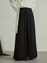 SUNYVONNE マルチウェアハイウエストワイドパンツ【多段デザイン・フィット・黒】