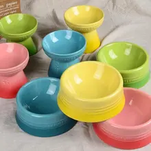 高脚デザインの猫犬用陶器食器【安心設計・倒れにくい・水用・フード用】