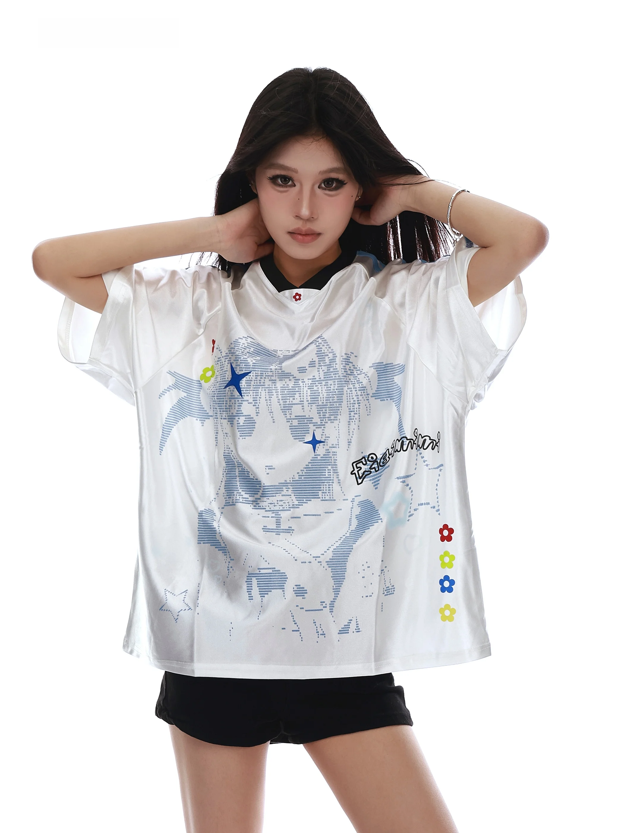 可愛いアメリカンデザインの多巴胺プリントスポーツTシャツ：ダサいジャージがなぜ若い世代に人気なのか