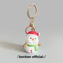 手作り木製スノーマンキーホルダー【クリスマスギフト用・バックパックやリュックに最適】