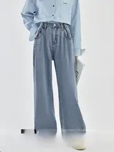 レディース 高腰ストレートデニムパンツ【ルーズフィット・ヴィンテージ・フルレングス】