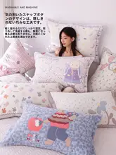 高密度純綿ガーゼボタン付き枕カバー【カートンデザイン・四季通用・脱落防止】（セットアップ対応）