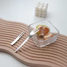 日本風のクリエイティブデザイン！金属製ハンマードカフェスプーン【フルーツフォーク・デザートスプーン】
