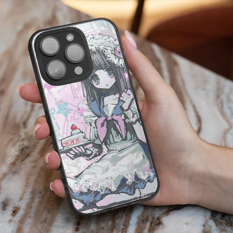 スマホケース iPhone 14 Pro 15 Pro 16 Pro ポップイラストかわいい 軽奢デザイン