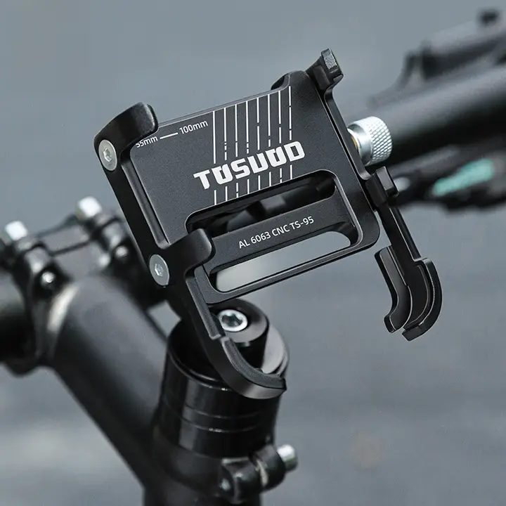 TOSUOD スマホホルダー アルミ製 耐振動 固定式 マウンテンバイク ロードバイク 一体型ハンドル対応 ライディング ナビ