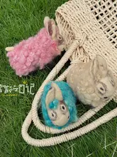 ネパール製 手作りウールフェルト 羊の置物ぬいぐるみ【かわいいデザイン・インテリアギフト】