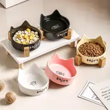 猫用ボウル 一体型 ペット用ボウル 陶器 ひっくり返しにくい