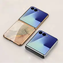 Samsung Galaxy Z Flip 6用 ガラス電鍍製保護ケース【おしゃれなプリント・折りたたみ式・男女兼用】