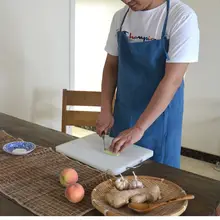 エプロン メンズ レディース ノースリーブ 無地 シンプル 綿麻 リネン 汚れにくい キッチン 家事