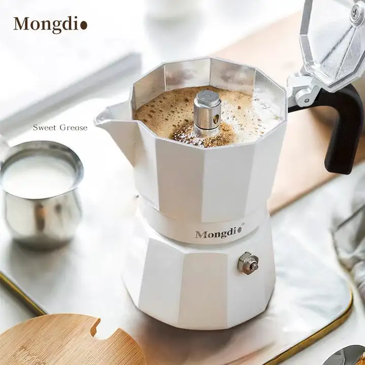 Mongdio ダブルバルブモカポット 家庭用小型コーヒーメーカー 自動抽出コーヒーポットセット