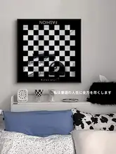 モダンなモノクロチェックミラーアートパネル【リビング・寝室用・おしゃれなインテリア】