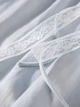 春夏向け シャーリングリボン付きレースワイドパンツ【ハイウエスト・カジュアルスタイル】（セットアップ対応）