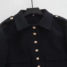 金具付き海軍風短丈ジャケット【ハイウエスト・秋冬用】（セットアップ対応）