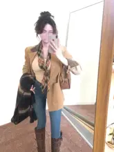 美式ヴィンテージ高腰スキニージーンズ【女性用・秋冬・ストレッチ・スリム・ペンシルパンツ】