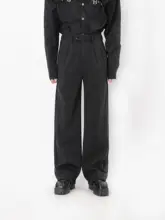 スラックス メンズ ウール タック ドレープ ルーズ ストレート シンプル きれいめ カジュアル 「LUCE GARMENT」