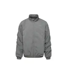 シンプルなデザイン！ナイロンジャケット【皺加工・レトロ風・ショート丈】