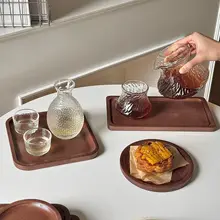 おしゃれな木製楕円形トレイ【カフェ風・収納や撮影用に最適】