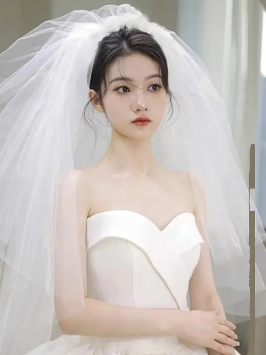 多層レースのボリュームヘッドドレス【結婚式・フォトシューティング用・エレガントデザイン】