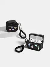 イヤホンケース マグネット式 宝石 猫 デザイン ブラック オリジナル 上品 キュート AirPods Pro 対応 「Tastecase」