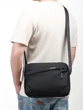 大容量のオックスフォード布製メンズショルダーバッグ【カジュアルビジネス・斜め掛け・横型】