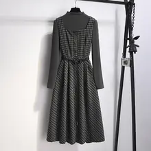 レトロフランネルチェックワンピース【秋冬用・ノースリーブ・2点セット対応】