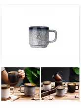 Tlife Enjoy 陶器製カフェマグカップ【シンプル・和風・レトロデザイン】