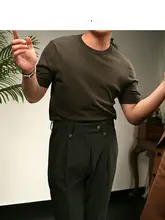 半袖Tシャツ メンズ テンセルコットン混 クルーネック ストレッチ 着痩せ 通勤 オフィスカジュアル インナー 「PAPER」