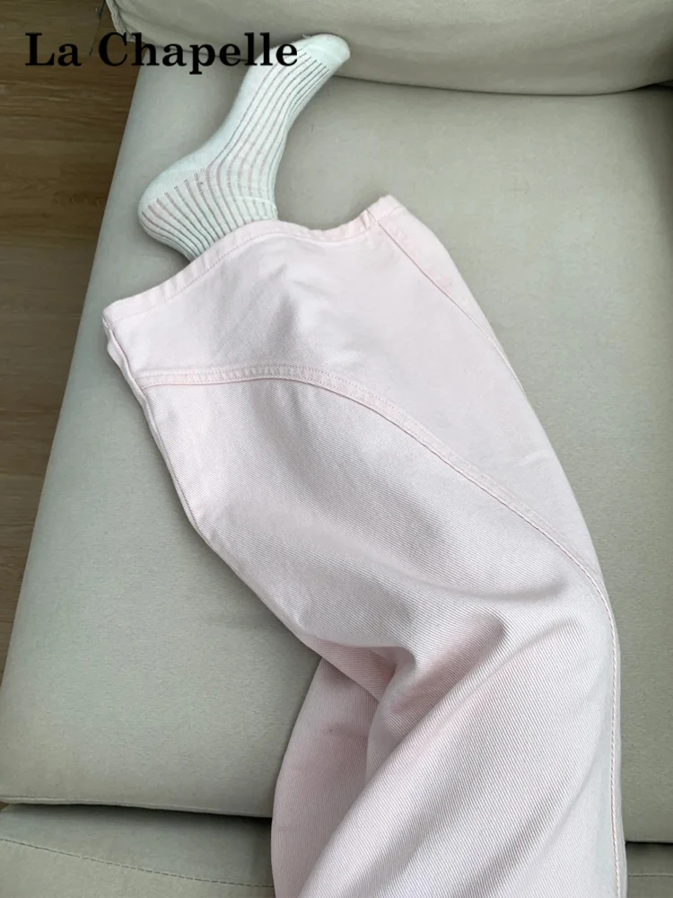 だぼっとしたズボンに合う服の選び方：La Chapelleのピンクワイドレッグデニムパンツを基準に