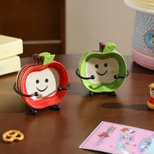 リンゴデザインの陶器製ディップディッシュ【家庭用・焼肉・鍋・調味料用】（セットアップ対応）