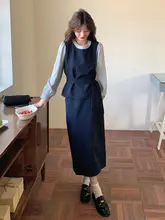 秋の女性向け高級感漂うシャツとスカートの2点セット（セットアップ対応）