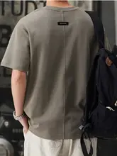 春季新作 男性用 休暇スタイル ラウンドネック 半袖Tシャツ【カジュアルデザイン・色違いの切り替え】