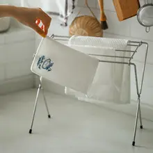 日本式キッチン用タオル干しラック【不锈鋼・折りたたみ収納・X型デザイン】