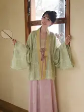 春夏用の褶みデザインの八破裙【漢服・秋木木デザイン】（セットアップ対応）