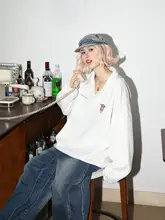 春秋用 レディース長袖ポロシャツ【プリント・スタンドカラー・カジュアルデザイン】