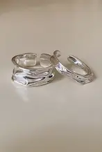 S925純銀製 不規則なしわ感のワイドリング【シンプルデザイン・インスタ風】