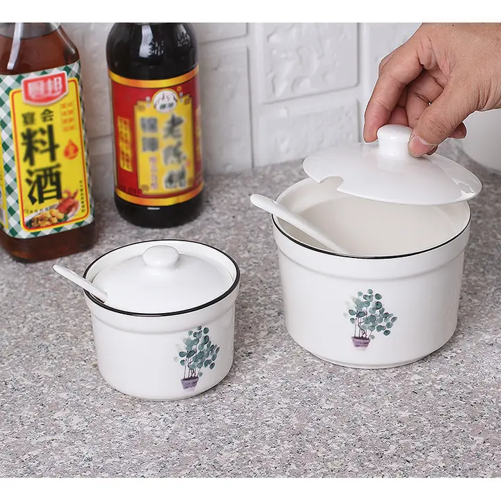 陶器製 調味料容器用フタ【カフェ・キッチン用・多用途】