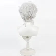 コスプレ用ウィッグ【銀白色・ふわふわな反り髪・VTuberスタイル】