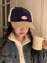 秋冬用 コーデュロイ耳あて付きフライトキャップ【極上の柔らかさ・刺繍デザイン】