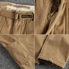 冬用 厚手裏起毛 カジュアルパンツ【コーデュロイ・復古デザイン・ tapered fit】
