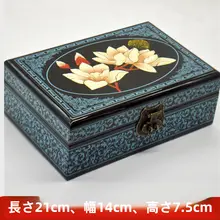 手作り木製漆器ジュエリーボックス【高級感・マグノリアデザイン・施錠付き】