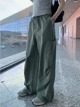 ワークスタイル パラシュートパンツ【女性用・ウエストゴム・テーパード・フィット】