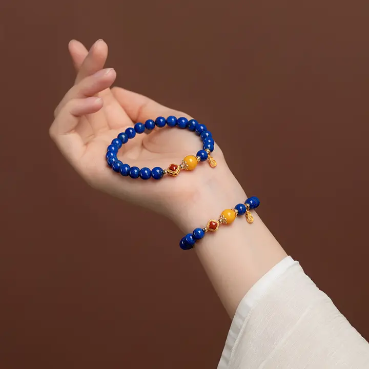 青金石ブレスレット【コレクター級・帝王青・宝石・女性用・アフガニスタン産・クリスタル】