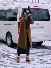 Jicouture 秋葉柄ウールコート【冬用・シングルブレスト・スリムフィット・レディース】