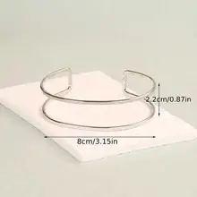 シンプルで洗練されたデザインの二重金属バングル【調節可能・オープンスタイル】